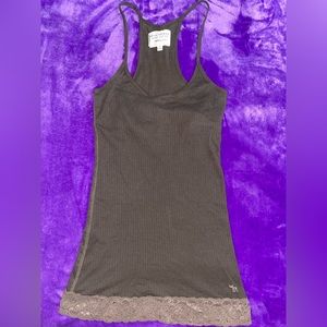 Abercrombie and Fitch - L Vintage Lace Trim Spaghetti Strap Top